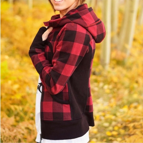 Lululemon Hoodie Women’s 4 Buffalo Plaid Scuba Full Zip Lumberjack - Picture 2 of 7